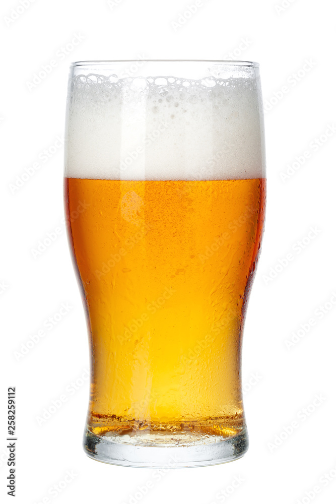 Single glass of beer close up isolated on white background Single glass of beer close up isolated on white background