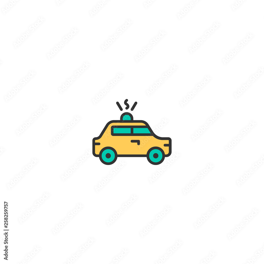 Police car icon design. Transportation icon vector design