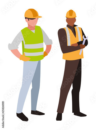 couple of men builders working