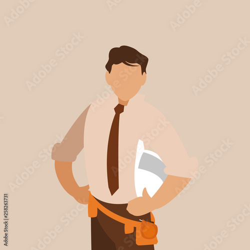 elegant engineer with helmet
