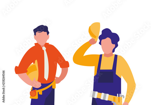 couple of men builders working