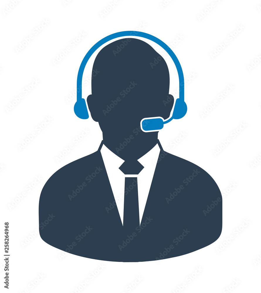 Male Costumer service icon. Flat style vector EPS. Male Costumer service icon. Flat style vector EPS.