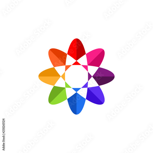 illustration logo from abstract flower colorful logo design concept