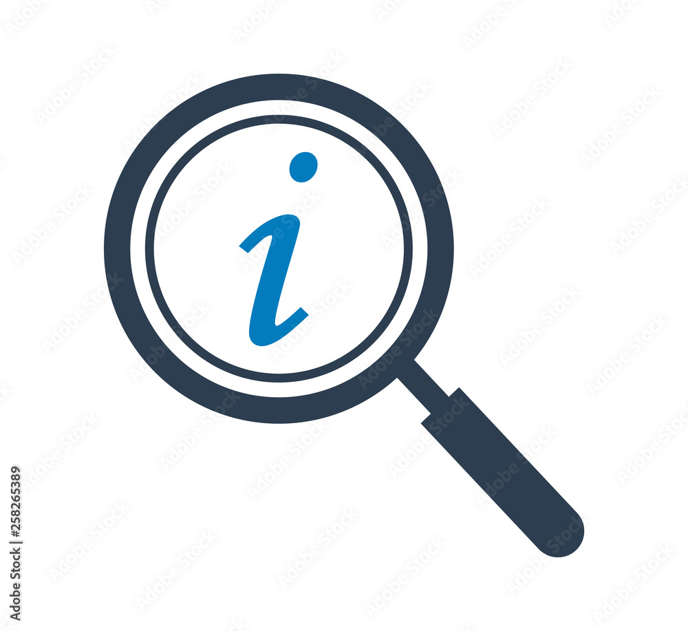 Search information icon. Flat style vector EPS. Search information icon. Flat style vector EPS.