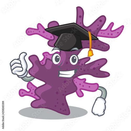 Graduation purple coral reef isolated with character