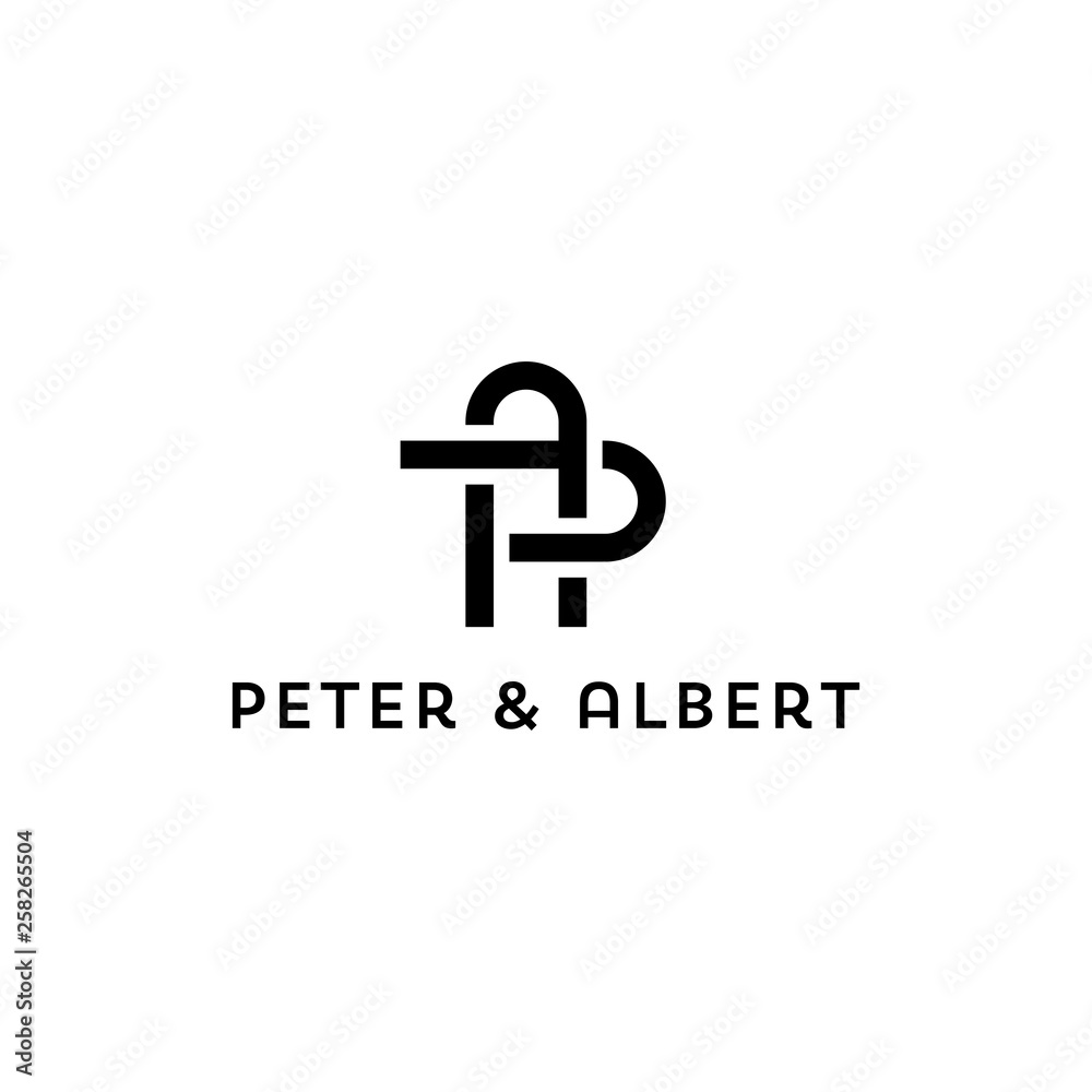 illustration letter logo combination from letter P and A logo design concept illustration letter logo combination from letter P and A logo design concept