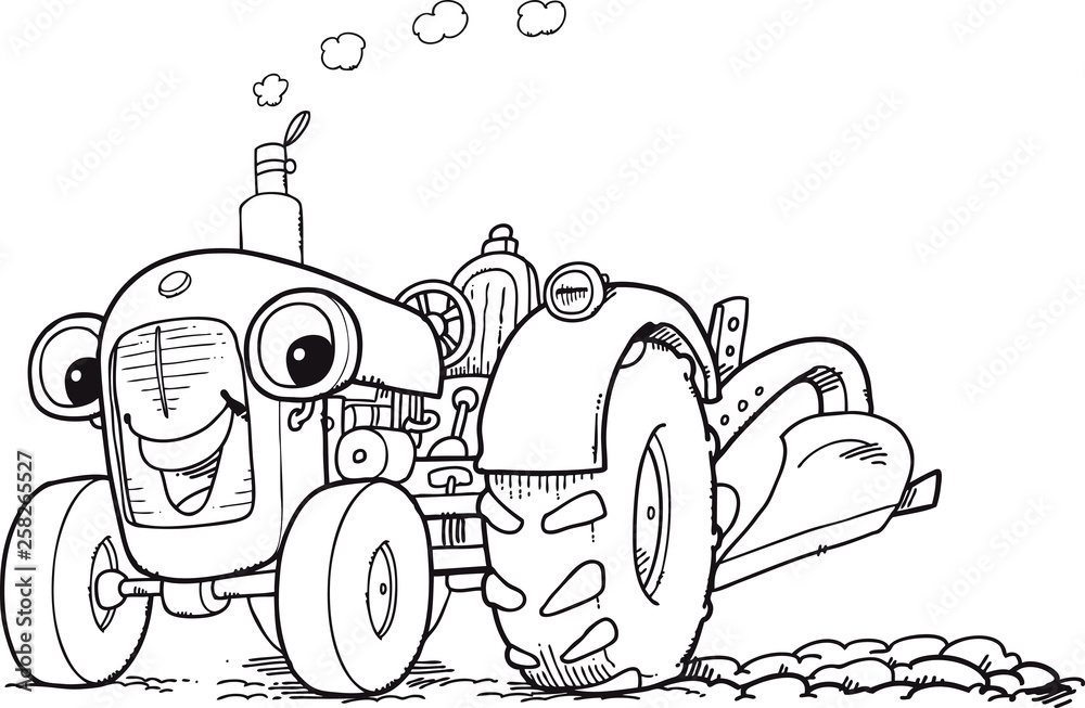 tractor with plows