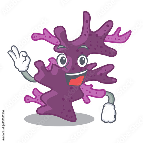 Okay purple coral reef isolated with character