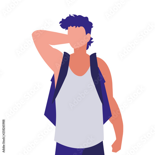 young boy student modeling