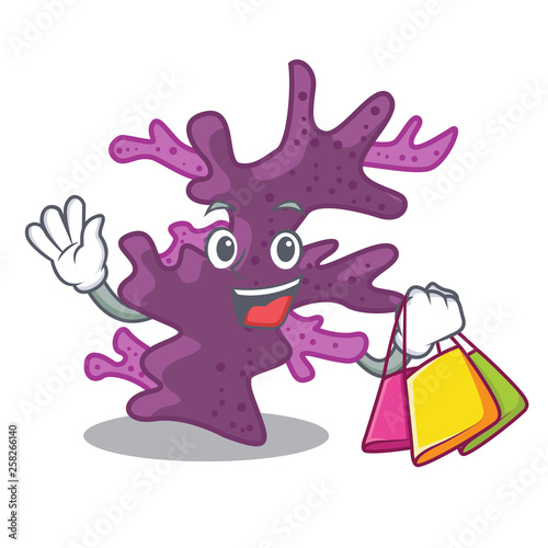 Shopping purple coral reef isolated with character
