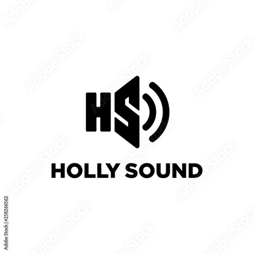 initial H and S with sound logo design concept