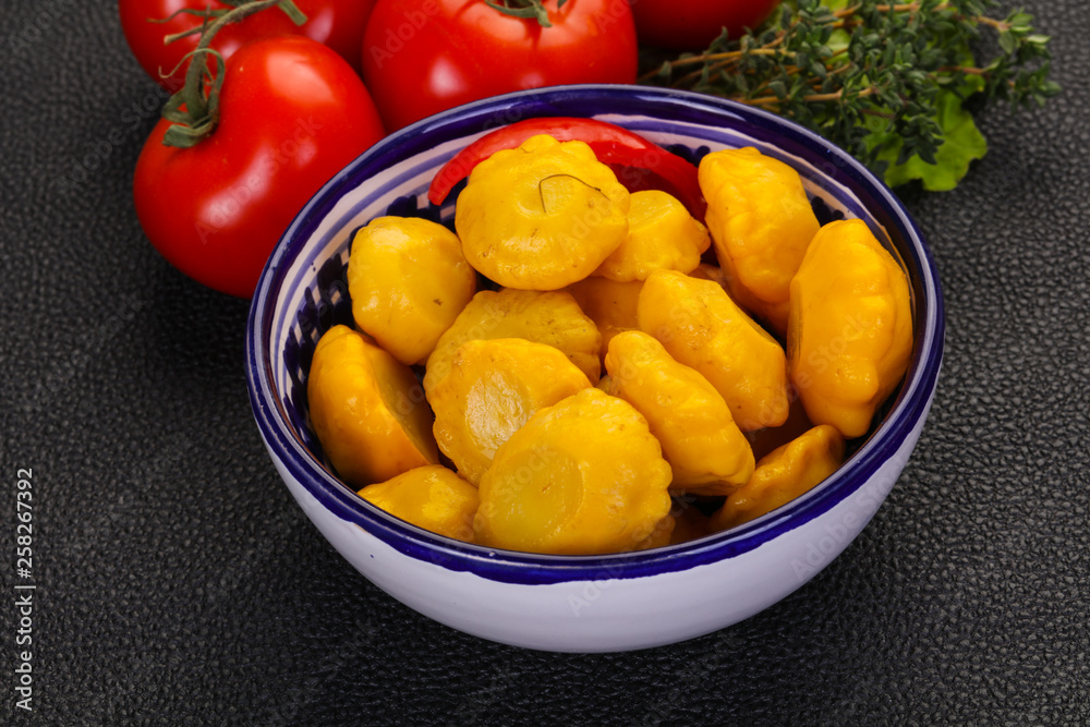 Tasty marinated patisson Tasty marinated patisson