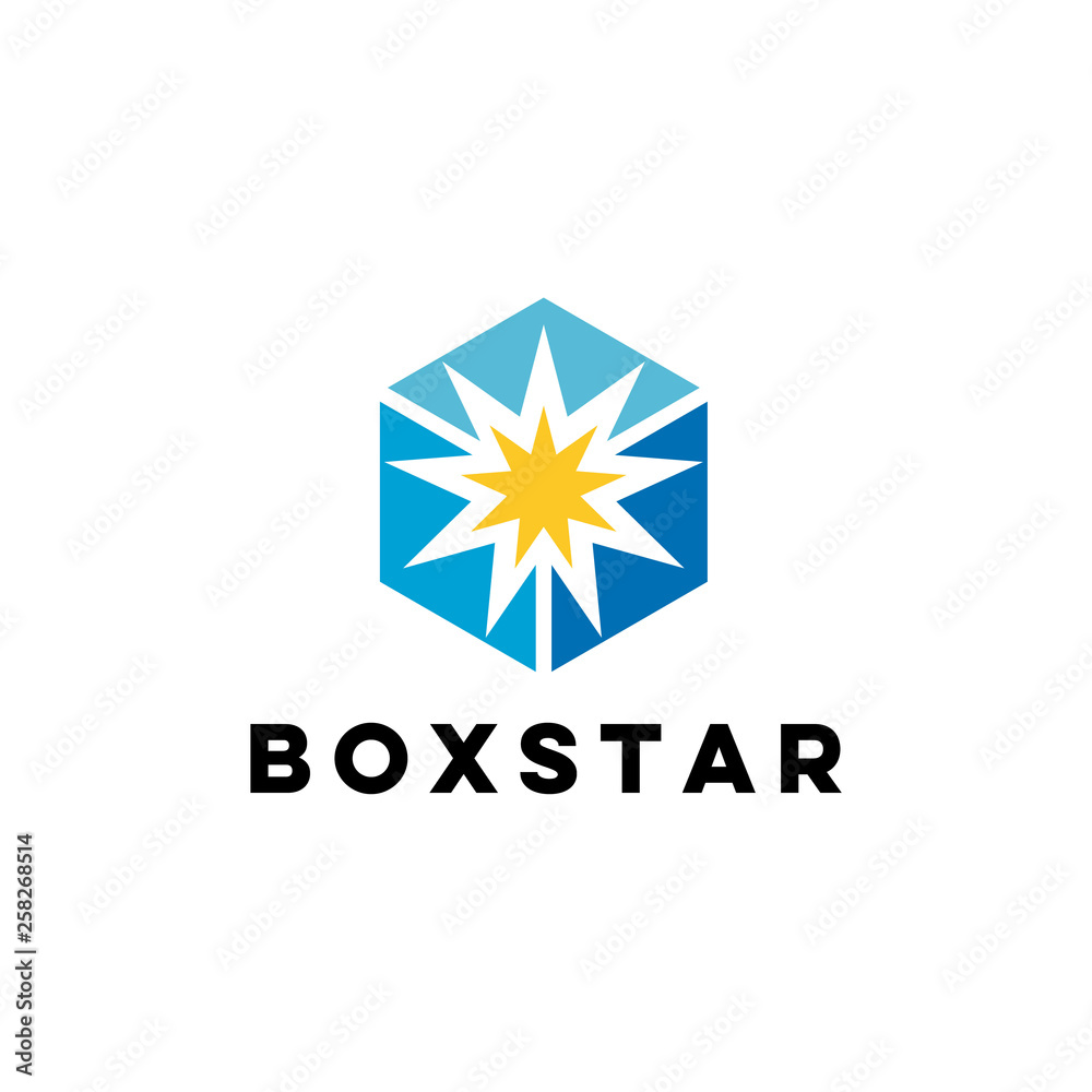 box star logo design concept box star logo design concept