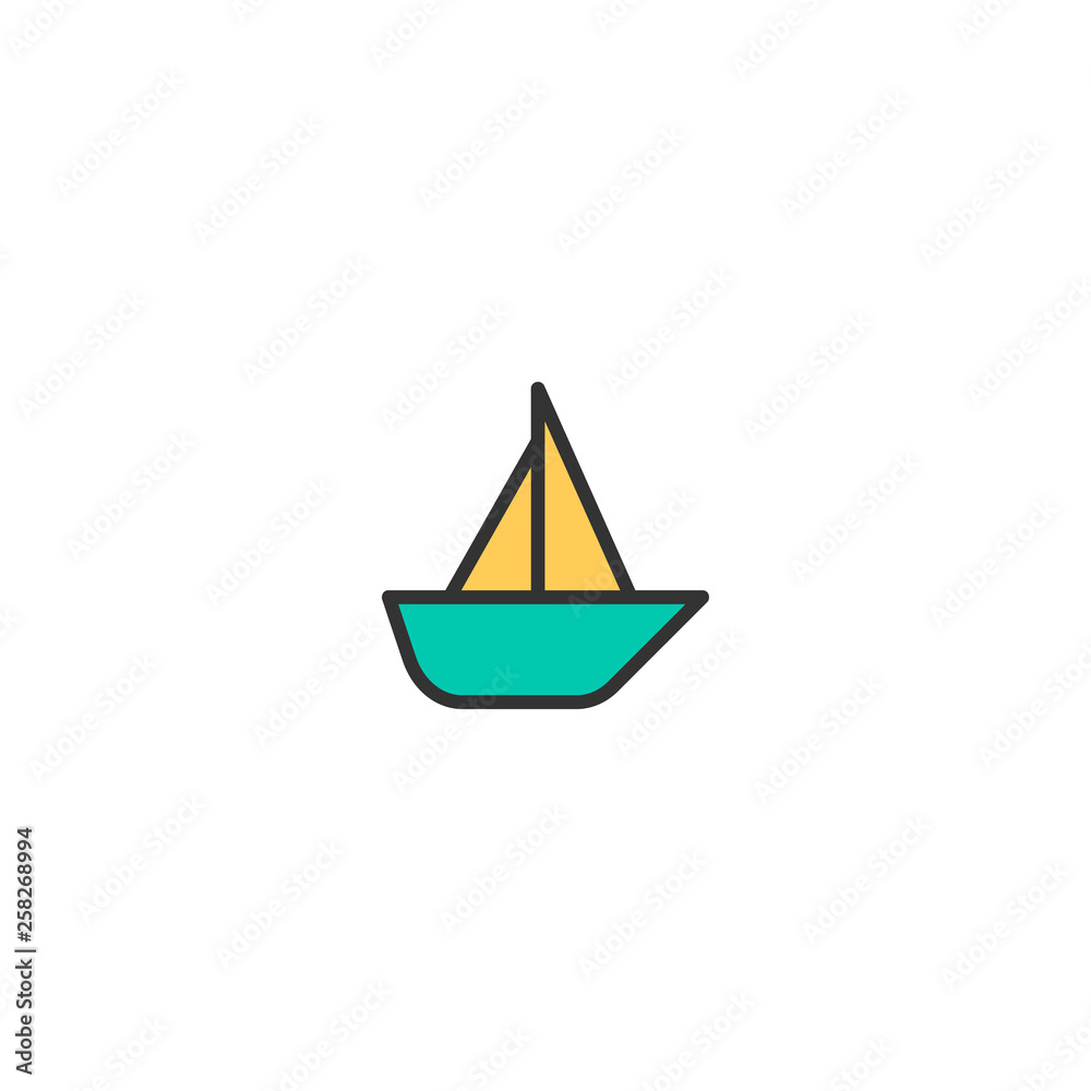 Sailboat icon design. Transportation icon vector design Sailboat icon design. Transportation icon vector design