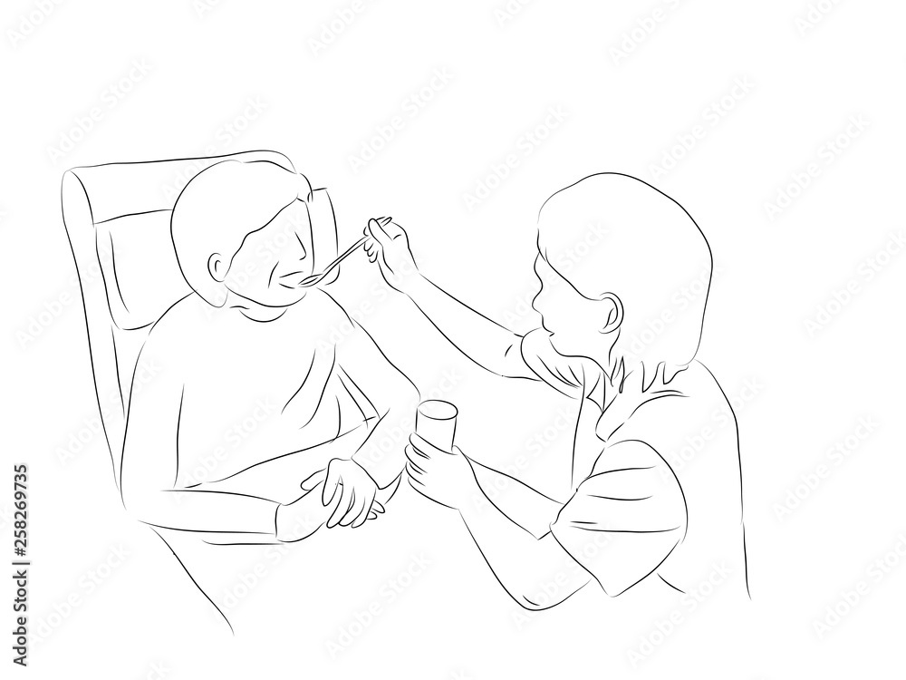 nurse feeding patient nurse feeding patient