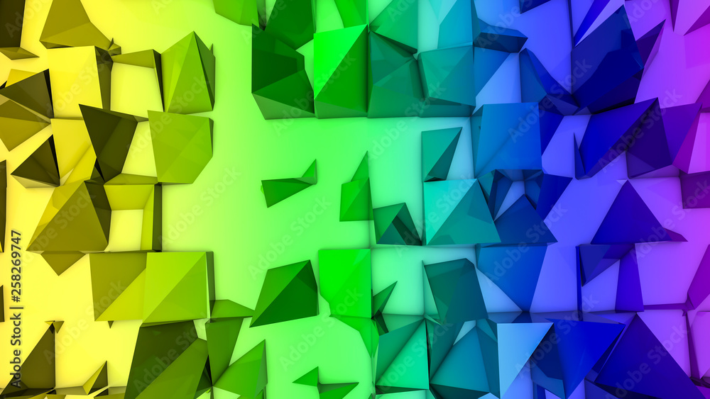 rainbow deformed three-dimensional plane. abstract background. 3d render rainbow deformed three-dimensional plane. abstract background. 3d render
