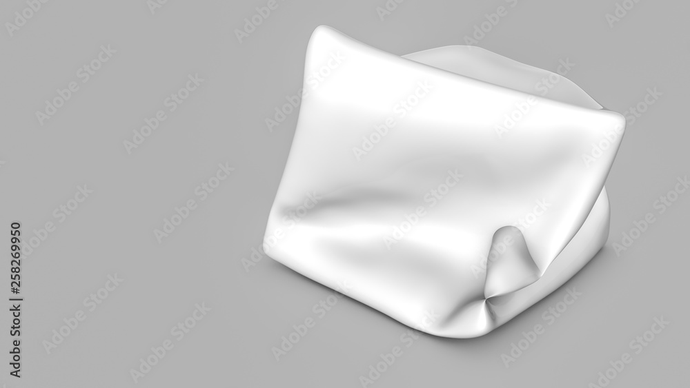 Abstract white three-dimensional shape on a light background. 3d render Abstract white three-dimensional shape on a light background. 3d render