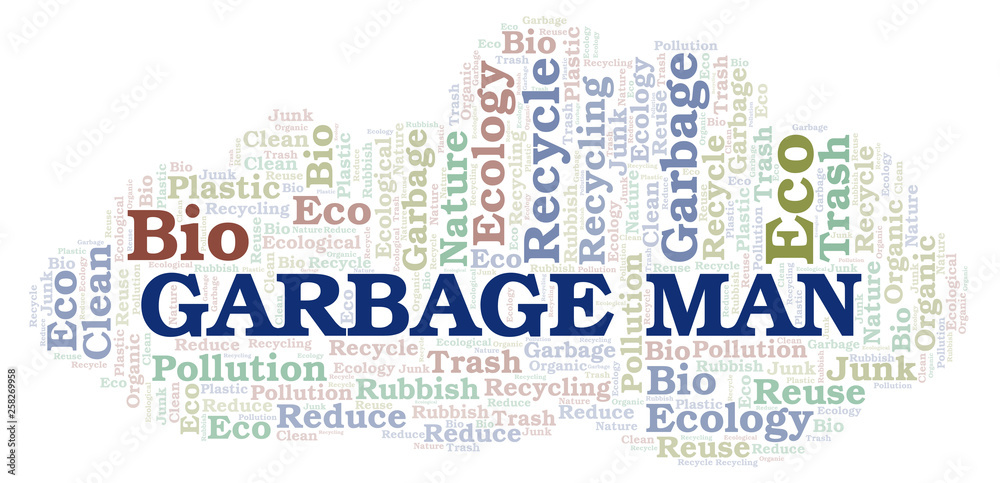 Fototapeta premium Garbage Man word cloud.