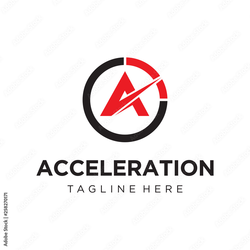 illustration logo from letter A with speed acceleration logo design concept illustration logo from letter A with speed acceleration logo design concept