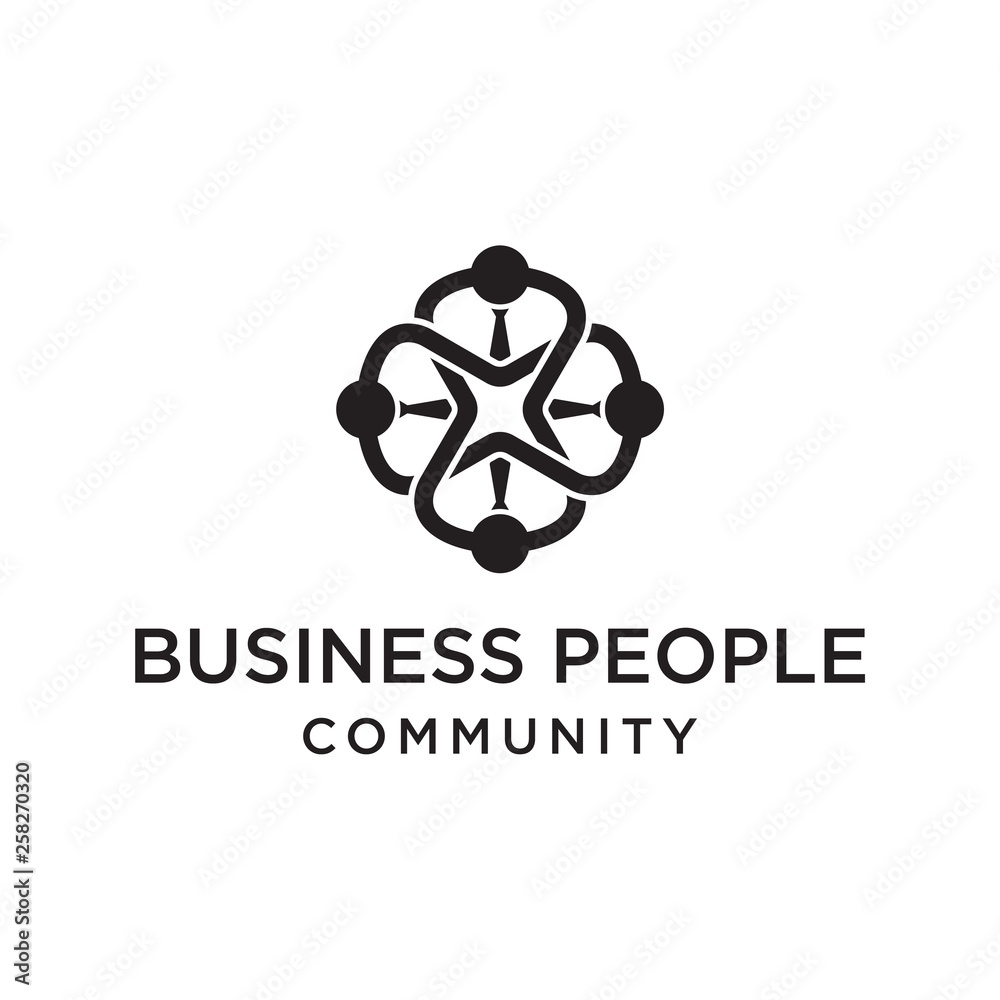illustration logo from people teamwork or link community connection logo design concept illustration logo from people teamwork or link community connection logo design concept