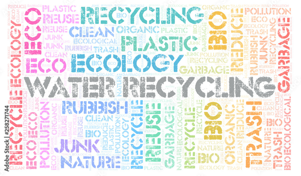 Fototapeta premium Water Recycling word cloud.