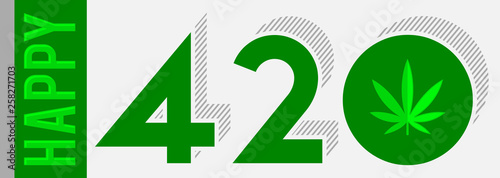 Happy 420 vector Marijuana Leaf, April 20 celebration
