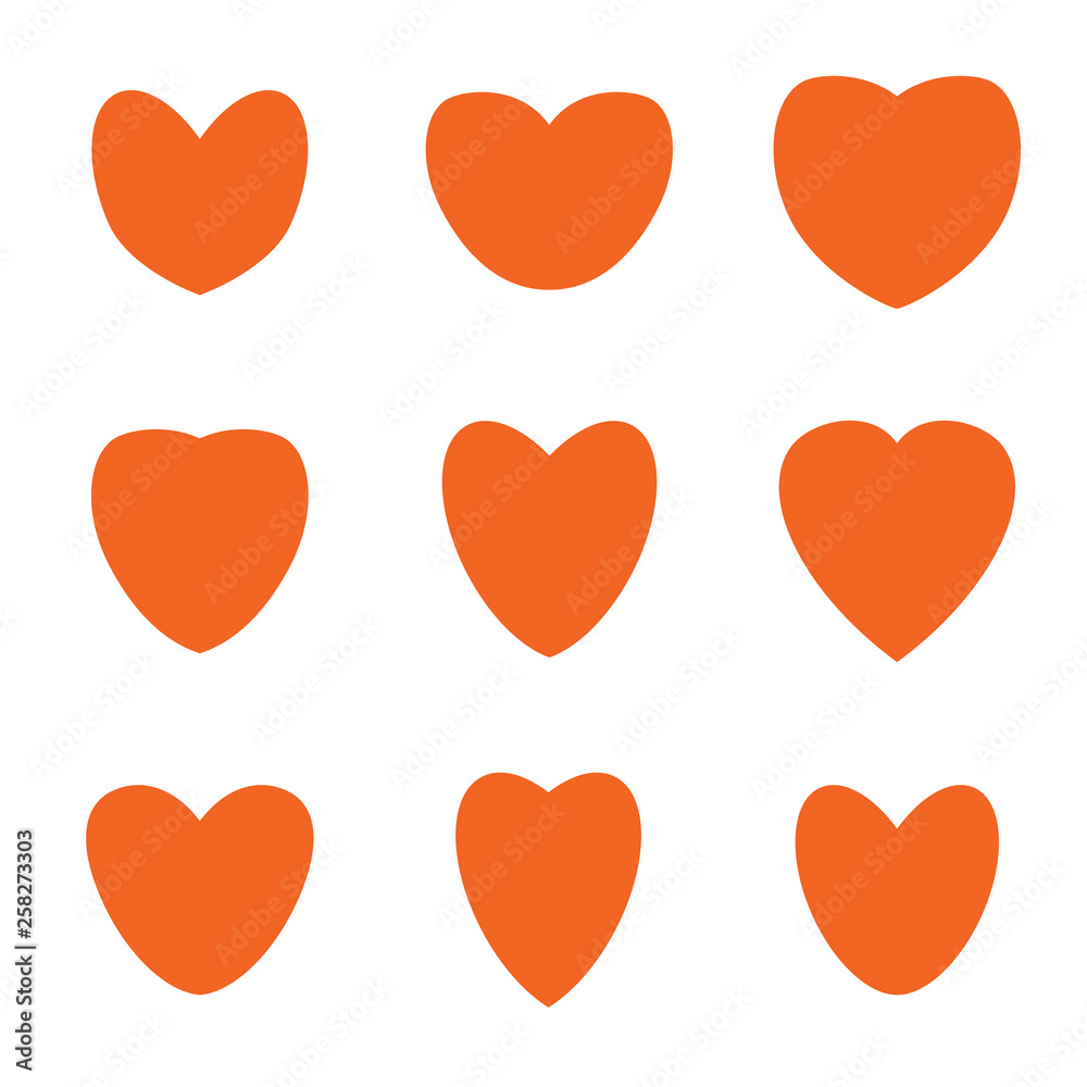 Vector Heart Icons Isolated on White Background Vector Heart Icons Isolated on White Background
