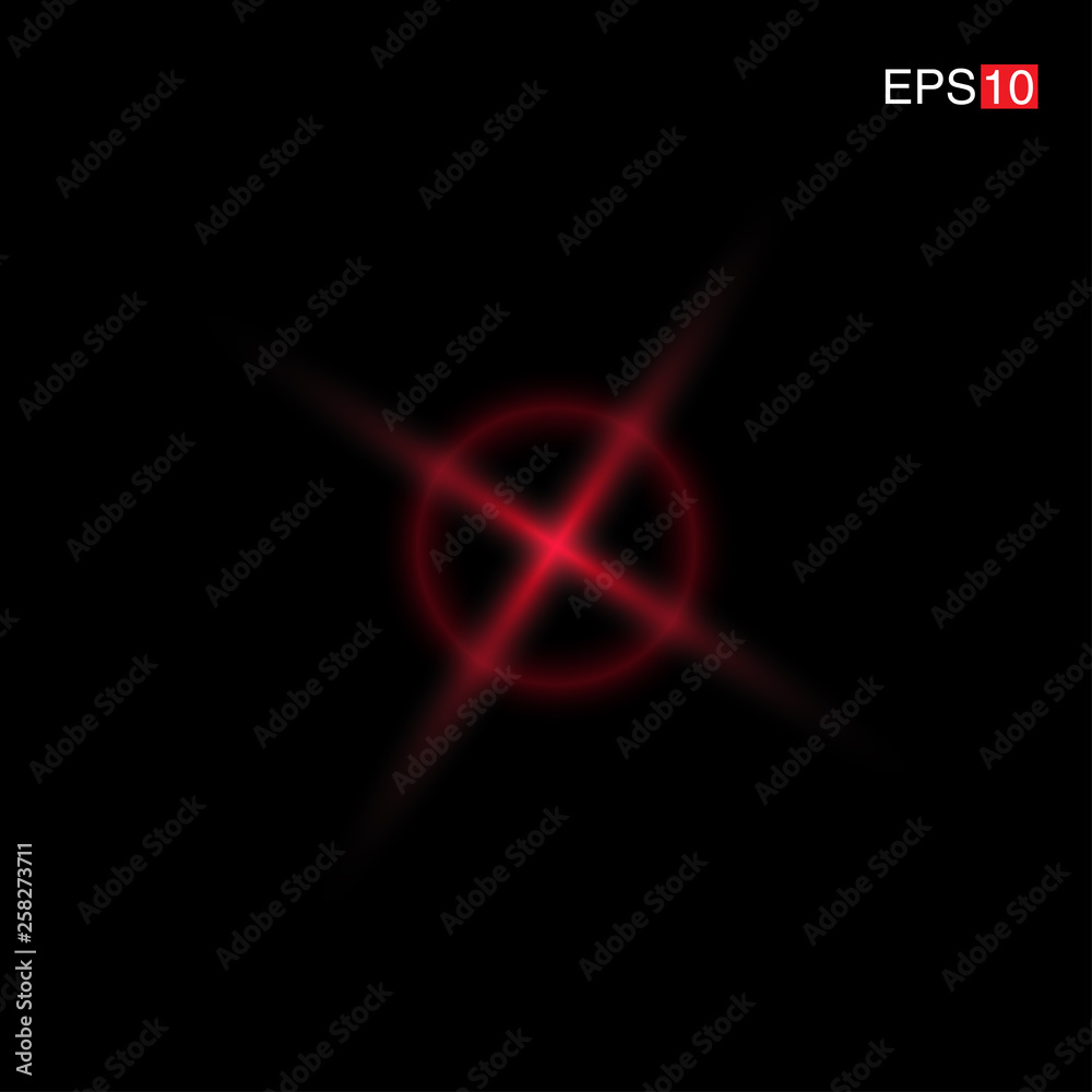 isolated red Rays with lens flare, Sun flare, flare on the black background. Transparent Vector Illustration isolated red Rays with lens flare, Sun flare, flare on the black background. Transparent Vector Illustration