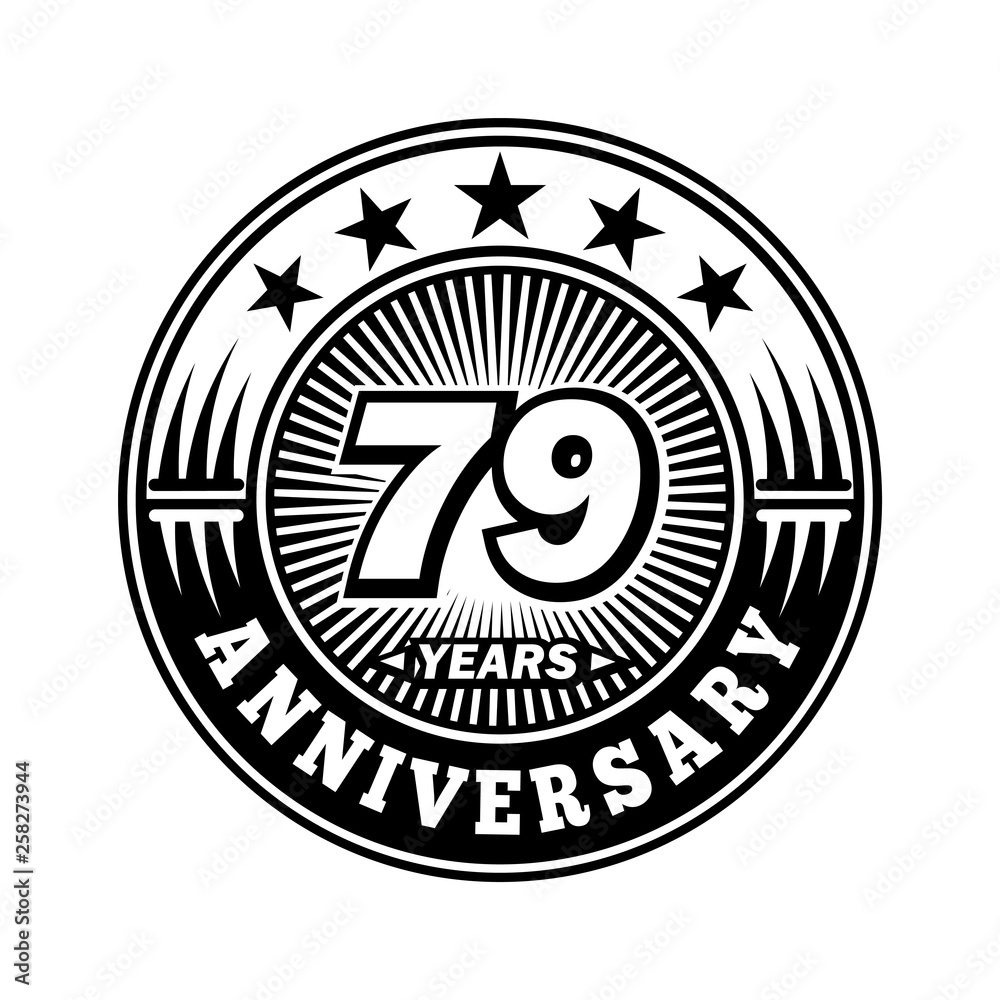 79 years anniversary. Anniversary logo design. Vector and illustration.