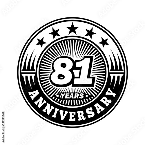 81 years anniversary. Anniversary logo design. Vector and illustration.