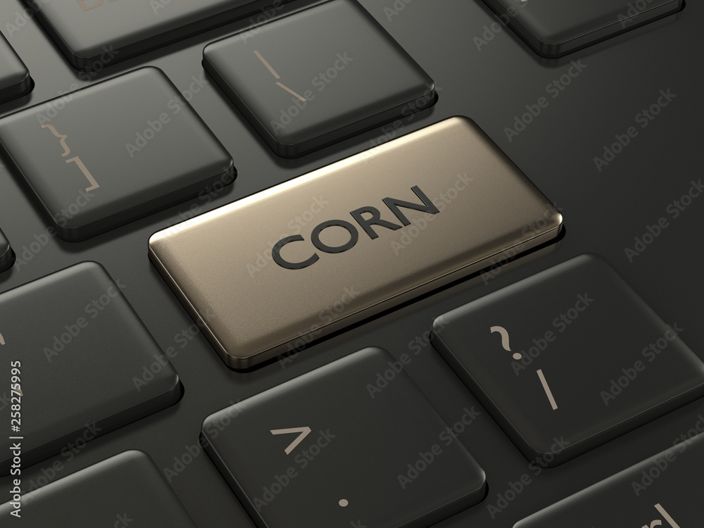 3d render of keyboard with corn key 3d render of keyboard with corn key