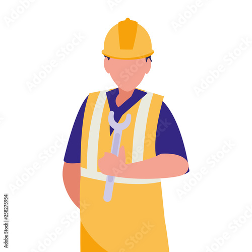 industrial worker with tools avatar character