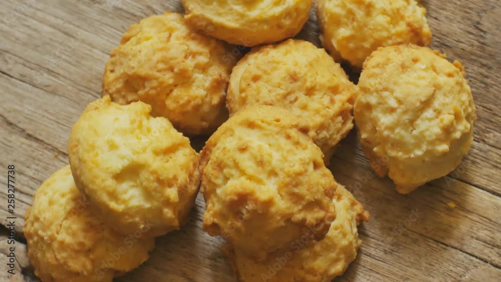 Close up shot of coconut biscuits rotating on a plate. Close up shot of coconut biscuits rotating on a plate.