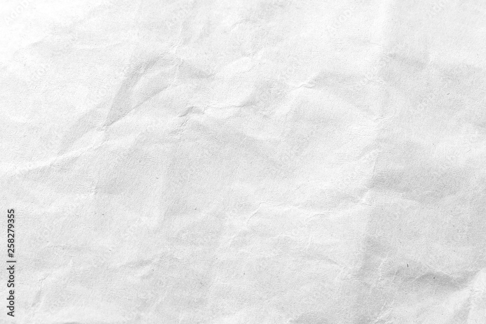 White crumpled paper texture background. Close-up.