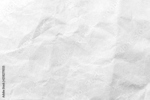 White crumpled paper texture background. Close-up.