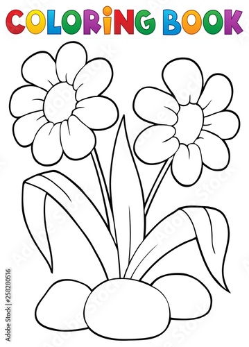 Coloring book spring flower topic 1