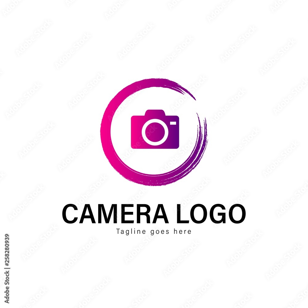 Obraz premium Camera logo template design. Camera logo with modern frame vector design