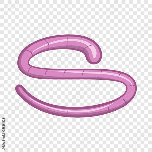 Roundworm icon in cartoon style on a background for any web design 