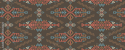 African Ethnic Style Vector Seamless Pattern