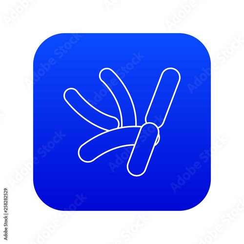 Bacilli icon blue vector isolated on white background