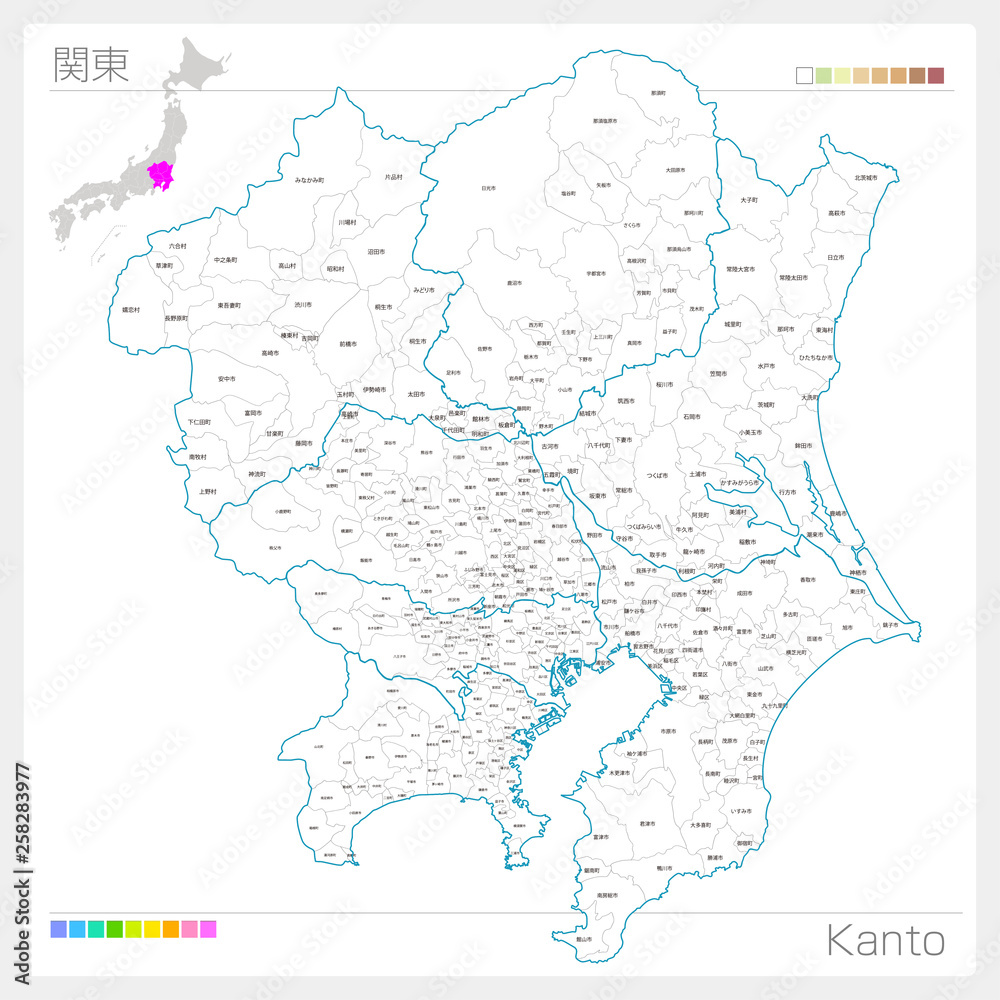 関東の地図 Kanto 白地図風 Stock ベクター Adobe Stock