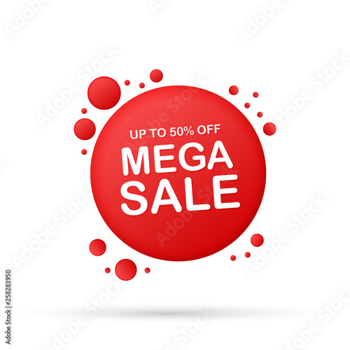 Sale banner template design, Big sale special offer. Sale banner template design, Mega sale special offer. Vector illustration.