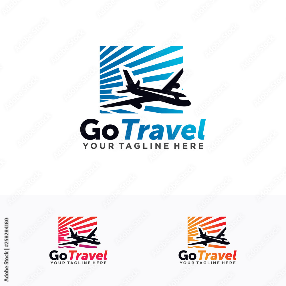 travel plane logo design