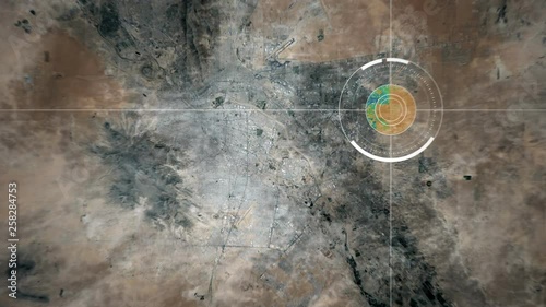 Surveillance drone scanning Ciudad Juarez, Mexico on the USA border