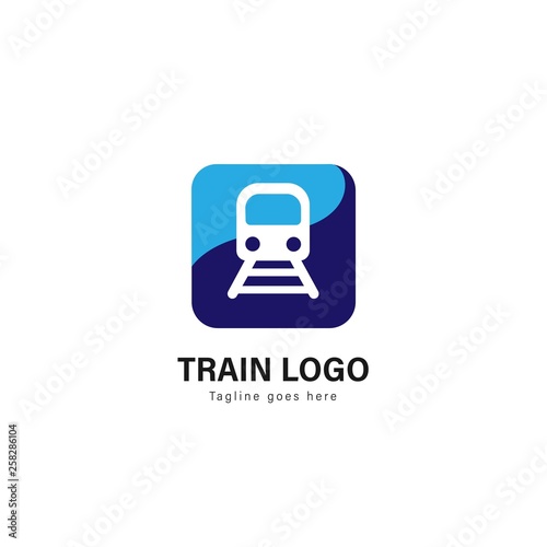 Train logo template design. Train logo with modern frame vector design