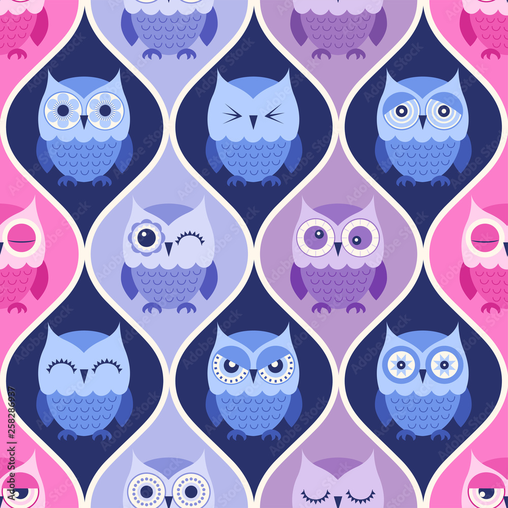 seamless creative cartoon cute owls pattern background seamless creative cartoon cute owls pattern background