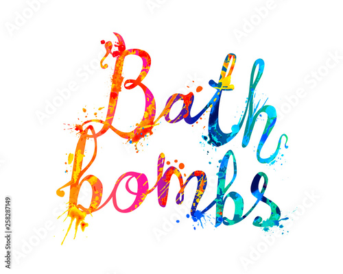 Bath bombs. Rainbow splash paint