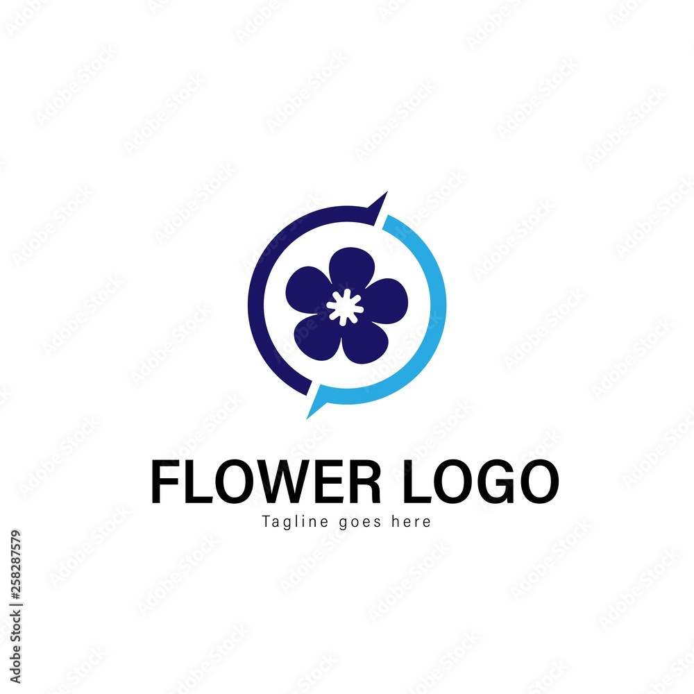 Flower logo template design. Flower logo with modern frame vector design Flower logo template design. Flower logo with modern frame vector design