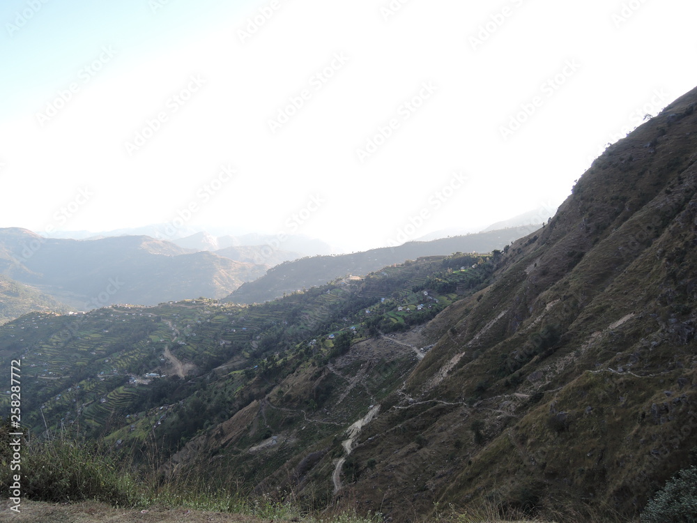 Hillside With Footpaths At Pyuthan Nepal