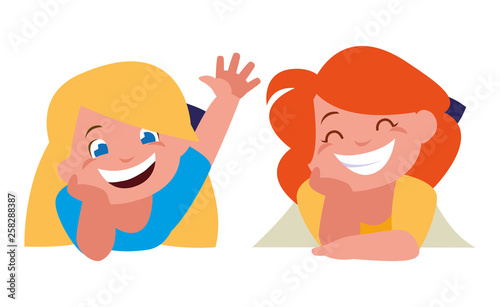 happy little girls characters